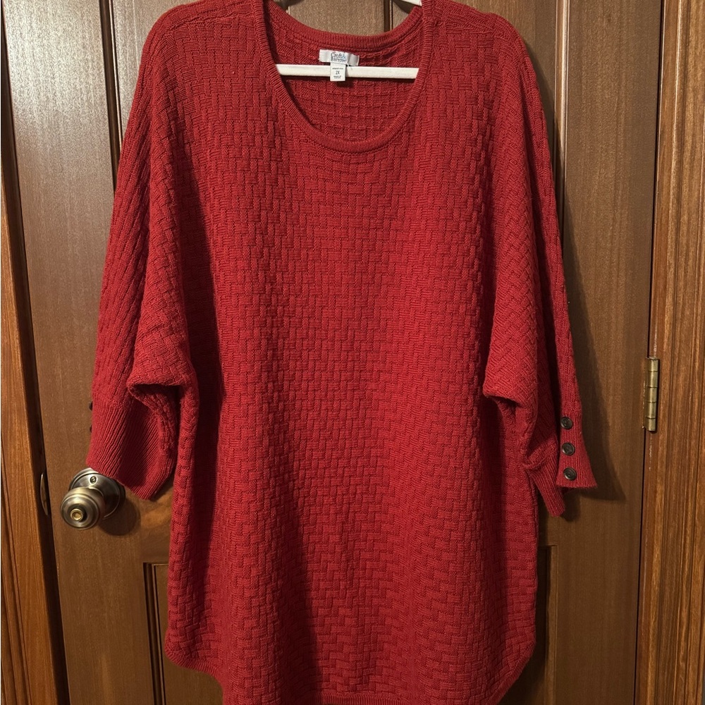Croft & Barrow Red Women's Plus Sweater